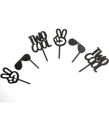 Two Cool 2nd Birthday Cupcake Toppers - Kids Birthday Two Cool Cake Toppers - 8 Pack Two Cool Cupcake Picks - Wooden Two Cool Cupcake Toppers for Baby Shower - Two Cool Sunglasses Cupcake Decorations - Buy Online on GoSupps.com