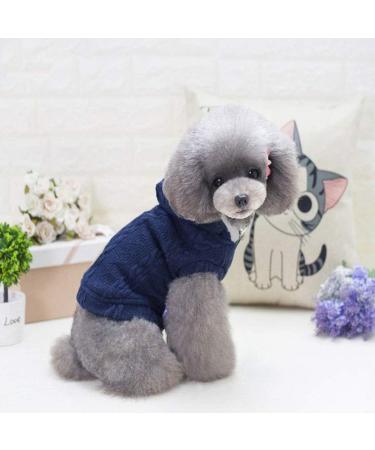 Cozy Blue Dog Sweater with Hood | RDC Pet Clothing | Warm Wool Turtleneck Fleece Coat for Small & Medium Dogs and Cats - Buy Online on GoSupps.com