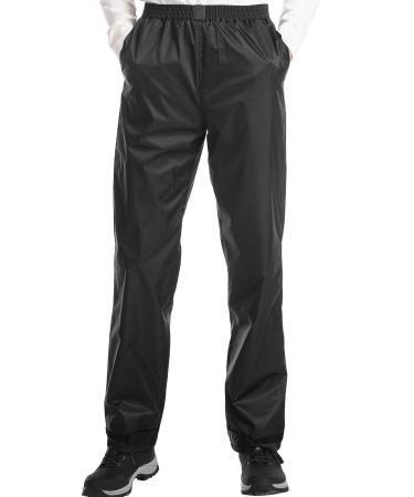 iCreek Rain Pants Men Waterproof Lightweight Trousers Bicycle Trekking Outdoor Breathable L Black