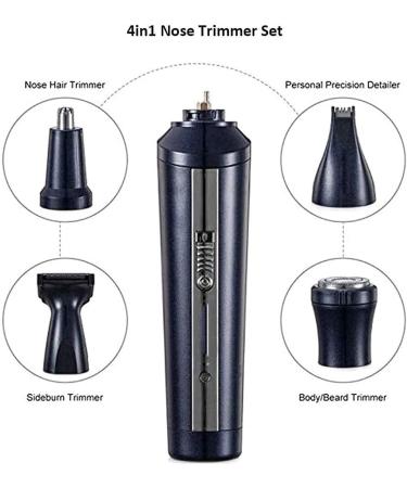 4-in-1 Electric Nose & Ear Hair Trimmer - Easy Clean Detachable Cutter Head Razor-Style Trimming Tool for Men & Women - International Shipping Available - Buy Online on GoSupps.com