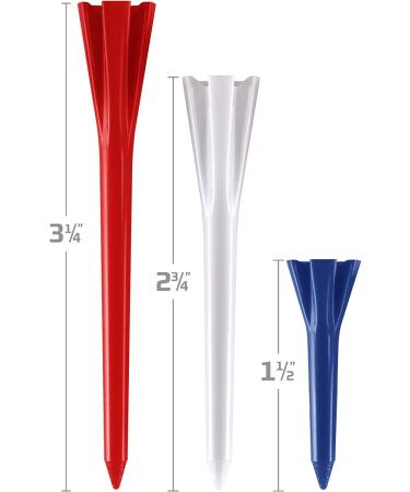 Izzo Plastic Golf Tees 1.5 - Red/White/Blue Assorted Colors - Buy Online on GoSupps.com