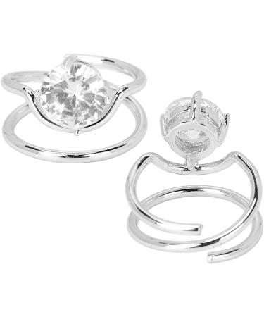 Rhinestone Fingernail Ring - Adjustable Finger Tip Nail Art Charm for Women/Girls - Silver 3053 - Buy Online on GoSupps.com