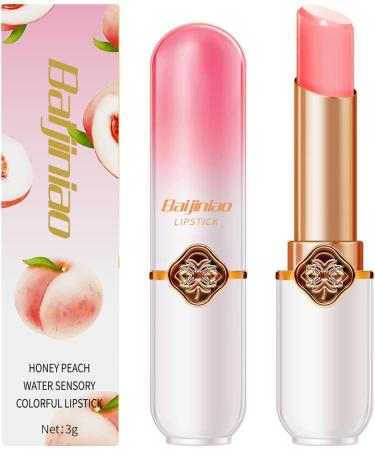 Moisturizing Lip Balm | Color Changing Lip Gloss Balm Lip Care Moisturizer Peach Flavor | Nourishing & Long Lasting Repairing Balm for Chapped Dry & Neamou Lips - Buy Online on GoSupps.com