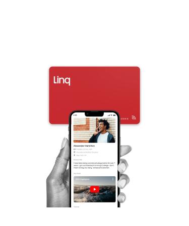Linq Digital Business Card - Smart NFC Contact and Networking Card (Red)