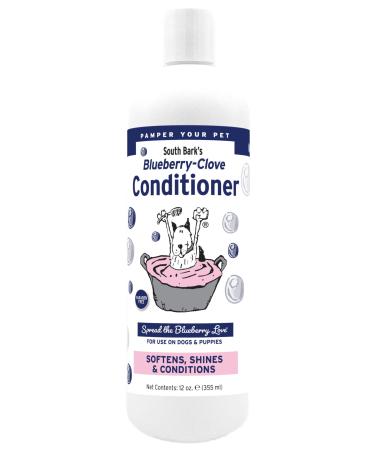 South Bark's Blueberry-Clove Conditioner for Dogs & Cats | Long Lasting Softness | Paraben-Free | Biodegradable & Non-Toxic | Made in USA 12 oz Blueberry Clove Conditioner