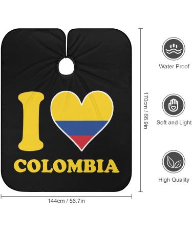 I Love Colombia Flag Hair Cutting Cape | Professional Barber Apron for Salon Hairdressing - Buy Online on GoSupps.com