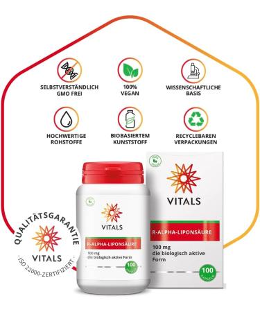 Vital-R Alpha Lipoic Acid 100mg - 100 Capsules | Bio-Enhanced Sodium-R-Lipoate for Optimal Absorption - Buy Online on GoSupps.com
