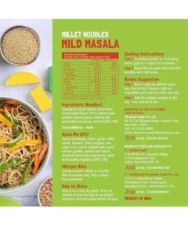 Slurrp Farm No Maida Hakka Noodles Not Fried No MSG Classic Millet and Mild Millet Noodles Combo Pack of 2 192g Each - Buy Online on GoSupps.com