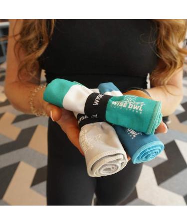 Wise Owl Outfitters Quick Dry Microfiber Beach and Yoga Towel 2PK - Grey Small Towel for Beach, Pool, Yoga, Swim - Ideal for Hand, Face, and Body - Buy Online on GoSupps.com