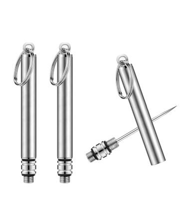 Portable Mini Titanium Toothpicks Holder, 2 Pieces Stainless Steel Metal Toothpicks Reusable Toothpick for Home Outdoor Silver
