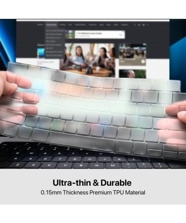 Afterplug MacBook Keyboard Cover (EU ISO Layout) + Mac OS Shortcuts Sticker Ultra Thin Keyboard Protector for M2 MacBook Air 13" 15" and M1 M2 M3 MacBook Pro 14" 16" Clear - Buy Online on GoSupps.com