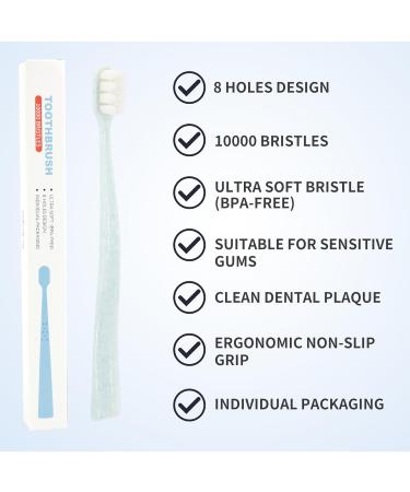 Soft Toothbrush with 10 000 Bristles - Extra Soft for Sensitive Teeth & Gums | 4 Pack - Individually Packaged - Buy Online on GoSupps.com