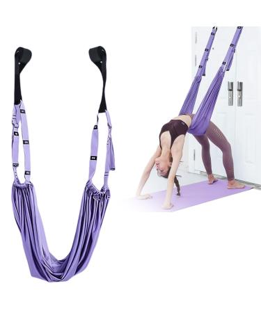 Wiyety Yoga hammock: aerial yogauch yogagurt leg stretcher highly elastic resistance tapes for inversion Stretch exercise band for yoga ballet pilates gymnastics (purple)