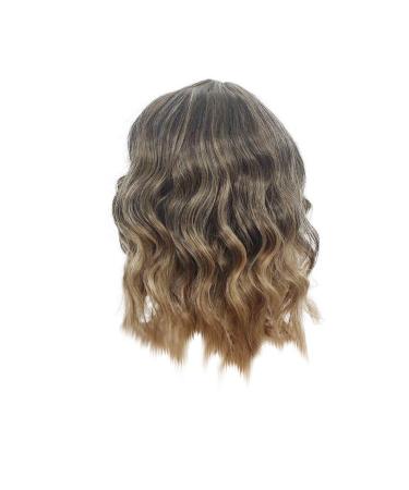 kashyk wig women sexy women natural blonde short wave -shaped wig mixed mix colors synthetic curly wigs for women wig everyday anime cosplay costume party 11.8 inches