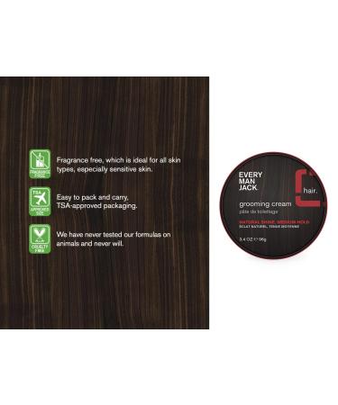Every Man Jack Hair Styling Grooming Cream | Casual Hold | 3.4oz Twin Pack | Naturally Derived | Cruelty-Free Men's Styling Cream - Buy Online on GoSupps.com