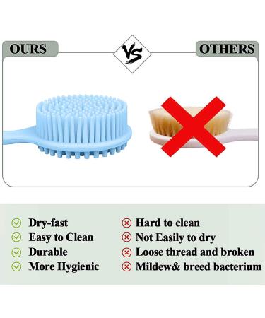 BKJJ Bathing Brush - Soft Silicone Back & Body Shower Brush with Long Handle for Circulation Massage - Ideal for All Skin Types - Buy Online on GoSupps.com