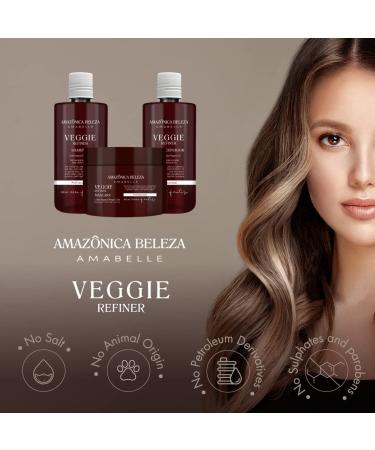AMAZONICA BELEZA Vegan Veggie Refiner Hair Mask 300ml/10.1 Oz | Sulfate Paraben-Free & Cruelty-Free | Natural Ingredients for All Hair Types - Buy Online on GoSupps.com