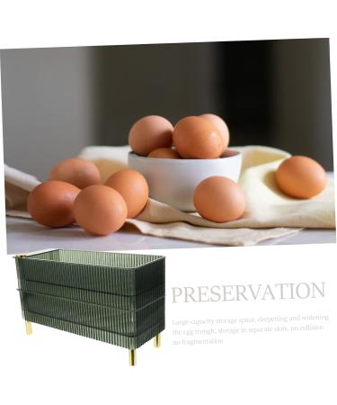 LABRIMP Box Camping Fridge Plastic Tray Egg Drawer for Refrigerator Egg Organizer Multi-layer Egg re-usable Green 26.5X16X10CM - Buy Online on GoSupps.com