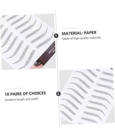 FRCOLOR Artificial Eyebrows 12 Sheets Waterproof Eyebrow Stickers Water Proof Stickers Black Eyebrow Tattoos Artificial Eyebrow - Buy Online on GoSupps.com