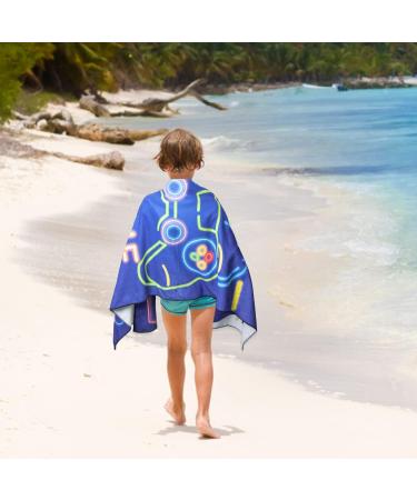 R HORSE Neon Video Game Beach Towel for Kids - 30x60 Microfiber Pool Towel - Quick Dry, Absorbent & Sand Free - Summer Pool Party Supplies - Navy Blue - Buy Online on GoSupps.com