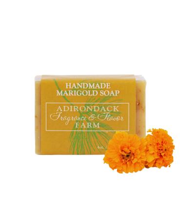 ADK Natural Marigold Soap Bar 4 oz. Handmade Calendula Organic Olive Oil Soap Vegan Antioxidant Body Soap for Moisturizing Men Women & Babies with Dry and Sensitive Skin