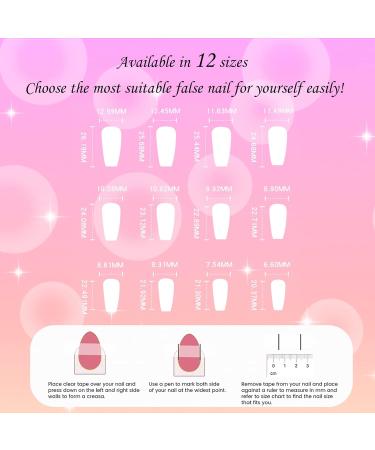 Long Acrylic Stick on Nails - 24pcs Nude Pink Black Coffin Design Fake Nails with Glue Sticker - Fashion Nail Tips for Women and Girls (Kitty) - Buy Online on GoSupps.com