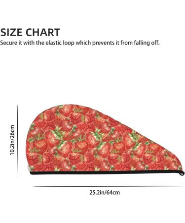 Hair Towel Wrap & Turban - Fast Hair Drying Towel with Button in Strawberry | International Shipping Available - Buy Online on GoSupps.com