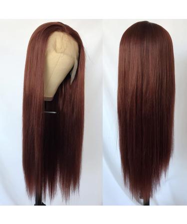 QD-Tizer 22 Reddish Brown Lace Front Wig - Long Straight, Heat Resistant, Glueless for Fashion - Buy Online on GoSupps.com