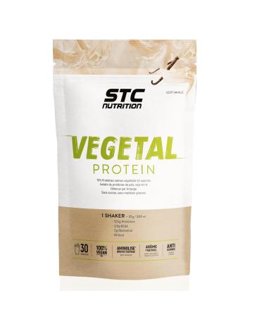 STC NUTRITION - Vegetal Protein - 100% Vegetable Alternative - Peas + Soy + Rice - Sugar Free, Fat Free - Coloring, Gluten Free - 100% Vegan - Vanilla Flavor - 750g
