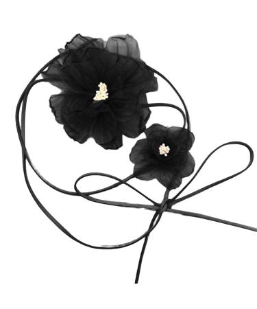 Oralgo's Unique Band Tie Necklace - Chic Black Thread Flower Jewelry for Every Occasion - Buy Online on GoSupps.com