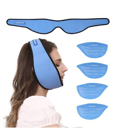 Comfpack Wisdom Teeth Ice Pack Head Wrap Reusable Hot & Cold Therapy Face Ice Pack for Wisdom Teeth Surgery TMJ Chin Oral Pain Facial Surgery Jaw Pain