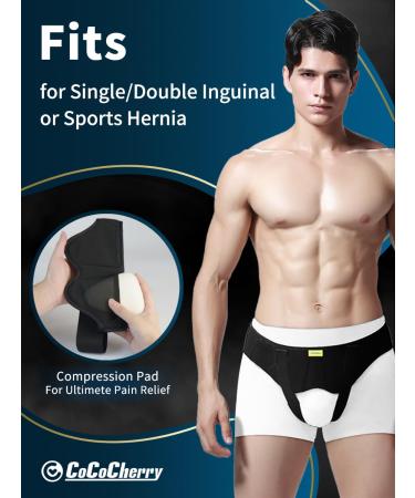 Hernia Support for Men | Inguinal Hernia Belt & Truss | Pain Relief Recovery Strap with Removable Compression Pads - Comfortable Medium Size - Buy Online on GoSupps.com