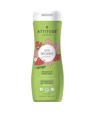 ATTITUDE Kids Shampoo and Body Wash, EWG Safe Hypoallergenic & Vegan, Perfect for Sensitive Skin, Watermelon & Coco, 16 Fl Oz Watermelon & Coco 16 Fl Oz (Pack of 1)