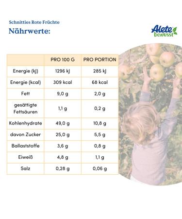 Alete Organic Schnitties Whole Grain & Red Fruits Healthy Snack for Kids | 6 x 22g | International Shipping Available - Buy Online on GoSupps.com
