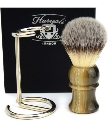 Lavish Style Gift for Men | Premium Synthetic Hair Shaving Brush & Steel Chrome Holder - International Shipping Available - Buy Online on GoSupps.com