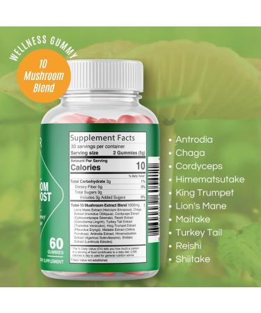 Fior Wellness 10 Mushroom Blend Gummy Supplement - 60 Count Pack of 1 - Buy Online on GoSupps.com