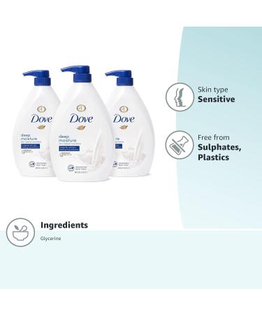 Dove Body Wash with Pump - 34oz (Pack of 3) | Deep Moisture Cleanser with Skin Natural Nourishers for Soft and Nourished Skin - Buy Online on GoSupps.com