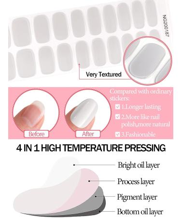 EBANKU 20 PCS Semi Cured Gel Nail Strips - Full Wraps Adhesive Stickers with Nail File and Stick | UV/LED Lamp Required - #6 - Buy Online on GoSupps.com
