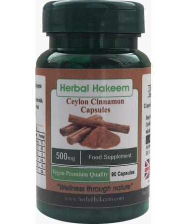 Ceylon Cinnamon Capsules - Vegan 90 x 500mg (Made in The UK)