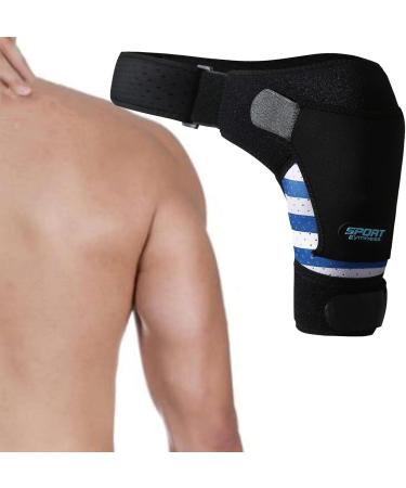 Magidal Shoulder Support Cuff | Neoprene Sleeve Wrap for Men & Women | Compression Belt for Gym | Blue Shoulder Care - Buy Online on GoSupps.com
