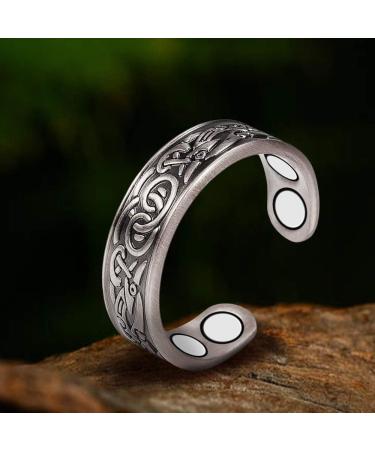 Silver Pure Copper Magnetic Rings for Women | 4 Magnets | Magnetic Jewelry for Ladies - Buy Online on GoSupps.com