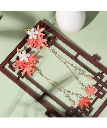 Autumn Leaf Hair Clips & Accessories | Elegant Chinese Tassel Headdress for Women - Buy Online on GoSupps.com