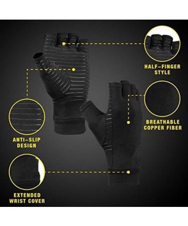 David Copper Compression Arthritis Gloves - Best Copper Infused Fingerless Gloves for Carpal Tunnel & Hand Pain Relief - Support for Men & Women (Large - Buy Online on GoSupps.com