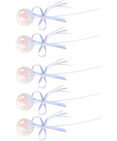 Qyebavge 5pcs Cupcake Toppers Glittering Cute Ribbon Bow Design Cake Decoration for Birthday Wedding Party - Buy Online on GoSupps.com