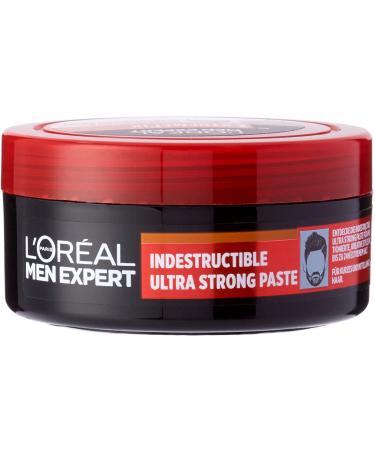 L'Or al Men Expert Hairstyling Paste for men for striking creative styles with up to 24h extremely strong hold extreme fix indestructable ultra strong paste 1 x 75 ml 75 ml (1 Pack) - Buy Online on GoSupps.com