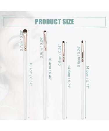 VOCOSTE 4pcs Makeup Brush Set | Face Concealer Eyeshadow Smudger Highlighter Brushes | Premium Wooden Handles in White & Gold - Buy Online on GoSupps.com