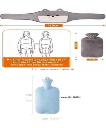 Buy 1L Long Hot Water Bottle - 3 in 1 Soft Plush Hand Warmer | International Shipping - Buy Online on GoSupps.com