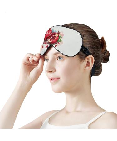 Painted Pomegranate Eye Mask | Soft Blindfold & Adjustable Strap for Travel & Sleep - Buy Online on GoSupps.com
