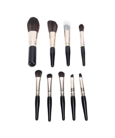 Small Makeup Brush Set - 9Pcs Travel-Friendly Fiber Brushes for Easy Powder Application (Black - Buy Online on GoSupps.com