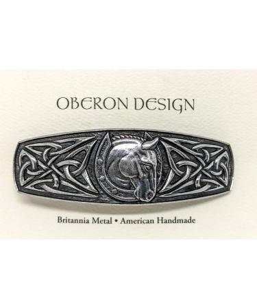 Celtic Horseshoe Hair Clip - Hand Crafted Metal Barrette | Made in USA | 80mm Clip - Oberon Design - Buy Online on GoSupps.com
